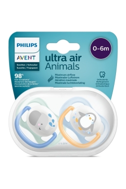 Avent Ultra Air 0-6 Ay Erkek Hayvan Desenli Emzik