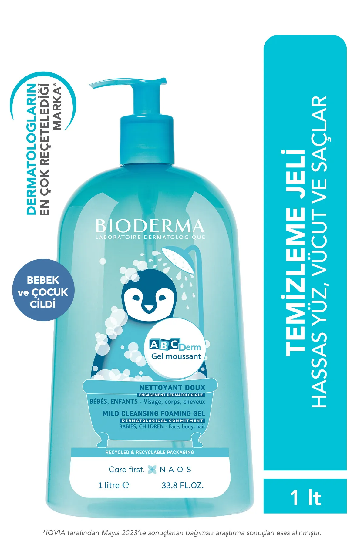 Bioderma Abcderm Foaming Gel Temizleme Jeli 1 Litre