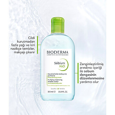 Bioderma Sebium H2O Yüz ve Makyaj Temizleme Suyu 500 ml - 4