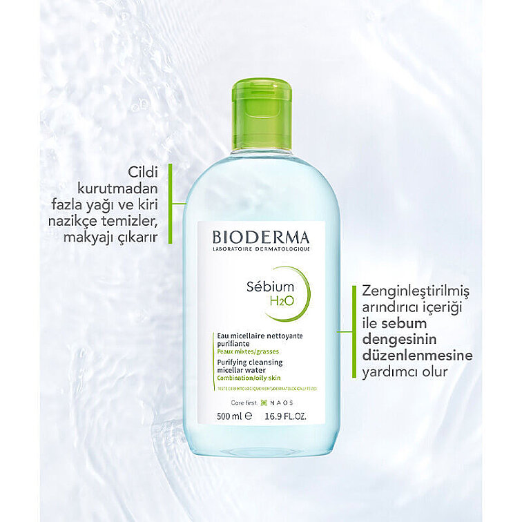 Bioderma Sebium H2O Yüz ve Makyaj Temizleme Suyu 500 ml - 4