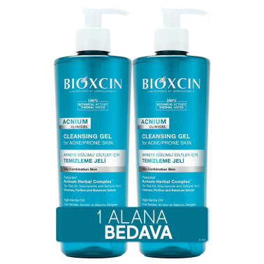 Bioxcin Acnium Sebum Dengeleyici Yüz Yıkama Jeli 500 ml + 500 ml Avantaj Paket