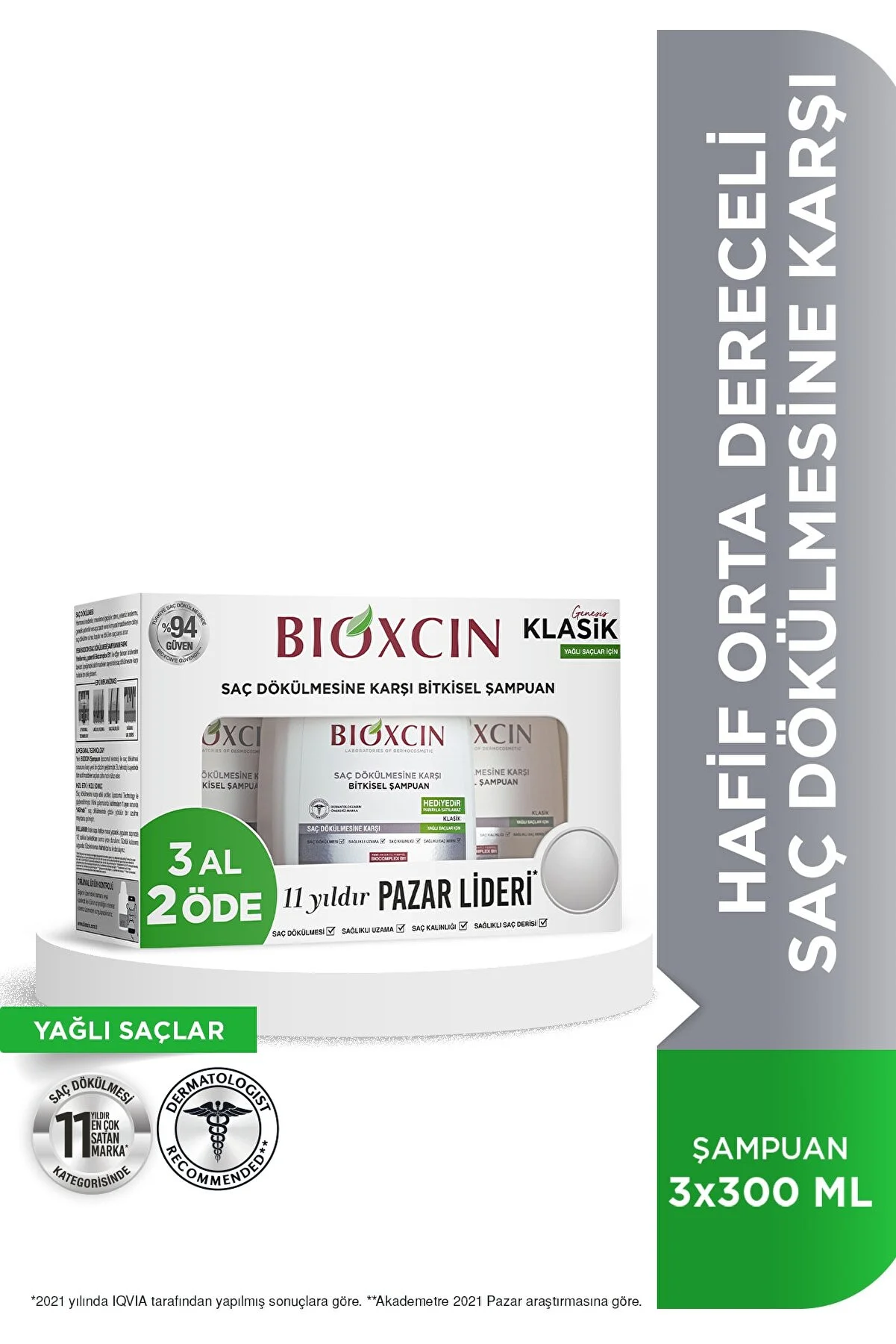 Bioxcin Genesis 3 Al 2 Öde Yağlı Saçlar İçin Şampuan