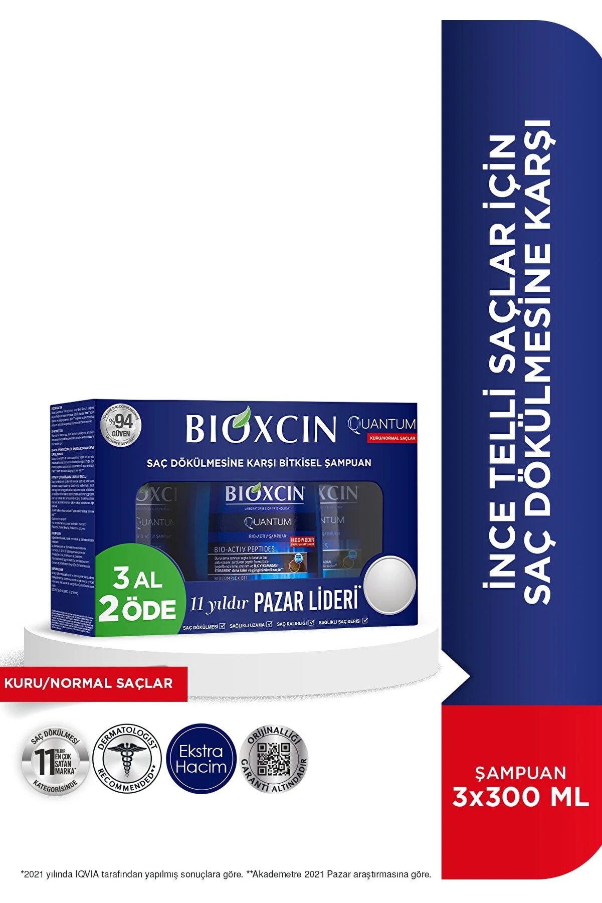 Bioxcin Quantum 3Al 2Öde ( Kuru / Normal Saç )
