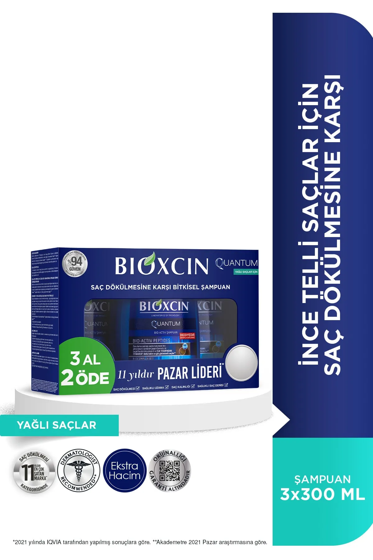 Bioxcin Quantum 3Al 2Öde ( Yağlı Saç Tipi )
