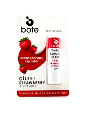 Bote Lip Balm Çilek Aromalı 5 gr Dudak Koruyucu