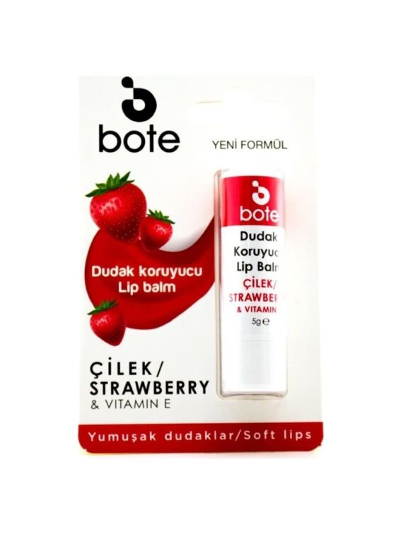 Bote Lip Balm Çilek Aromalı 5 gr Dudak Koruyucu