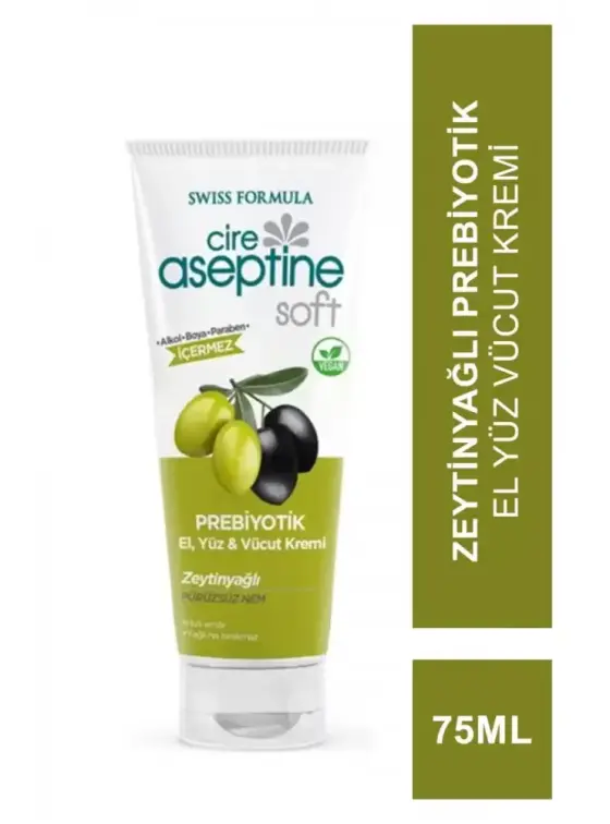 Cire Aseptine Soft Prebiyotik El Yüz Vücut Kremi Zeytinyağlı 75 ml - 1