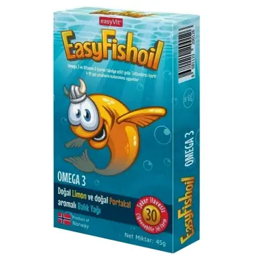 EasyFishoil Omega 3 ve Vitamin D İçeren Takviye Edici Gıda 45 gr