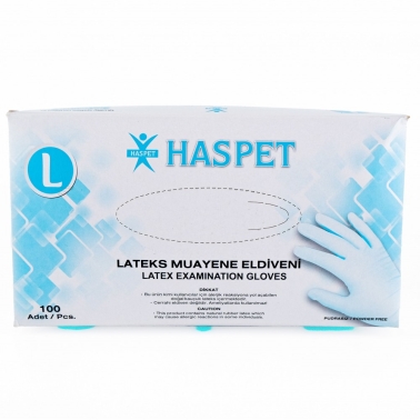Haspet Lateks Muayene Eldiveni Pudrasız Large 100'lü