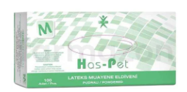 Haspet Lateks Pudralı Muayene Eldiven Medium 100'lü