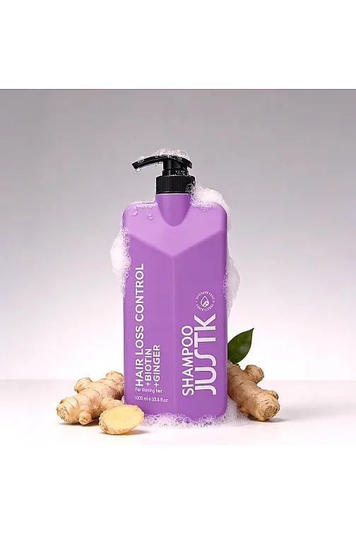 JUSTK Biotin & Ginger Hair Loss Control Shampoo 1000 ml - 1