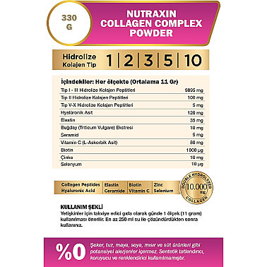 Nutraxin Collagen Complex Powder 330 gr Toz - 3