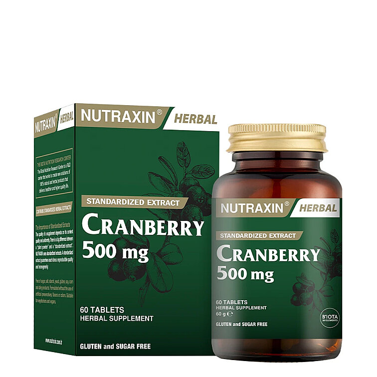 Nutraxin Cranberry 500 mg Takviye Edici Gıda 60 Tablet - 1