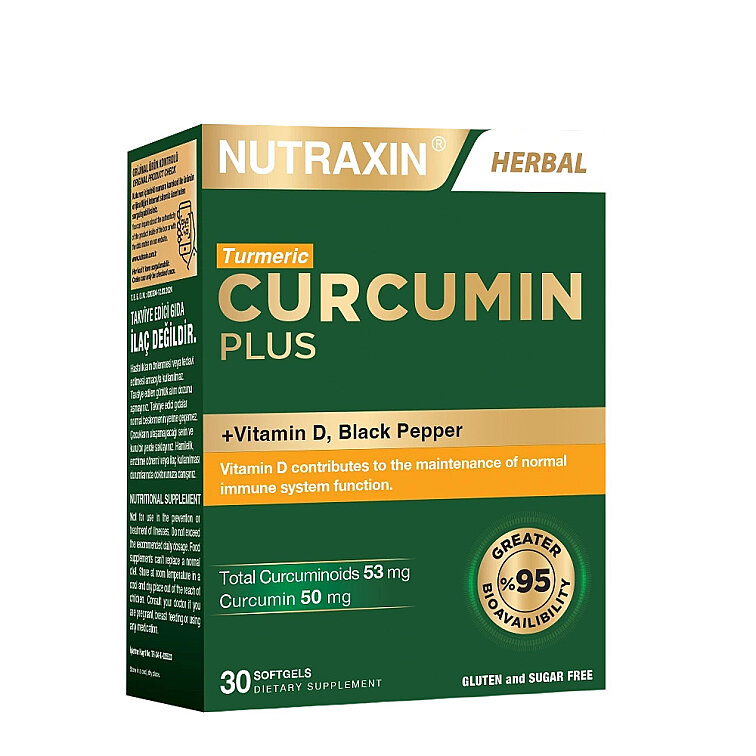 Nutraxin Curcumin Plus Takviye Edici Gıda 30 Yumuşak Kapsül - 1