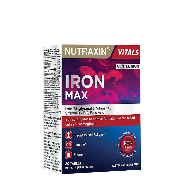 Nutraxin Iron Max Takviye Edici Gıda 30 Tablet - 1