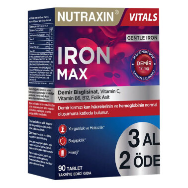 Nutraxin Iron Max Takviye Edici Gıda 90 Tablet - 3 al 2 Öde - 4