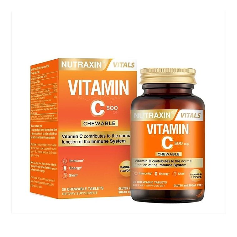 Nutraxin Vitamin C 500 mg 30 Çiğneme Tableti - 5