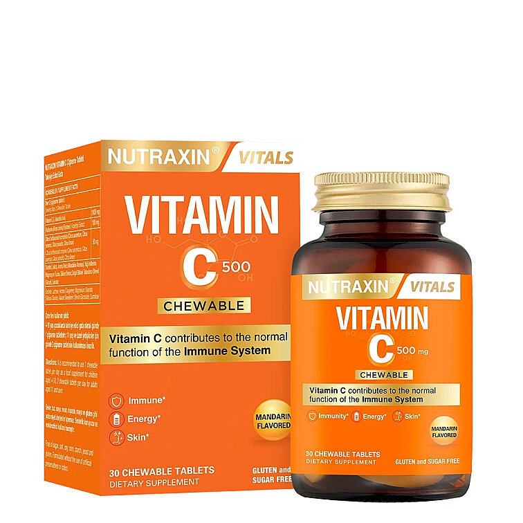 Nutraxin Vitamin C 500 mg 30 Çiğneme Tableti - 1