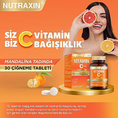 Nutraxin Vitamin C 500 mg 30 Çiğneme Tableti - 4