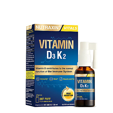 Nutraxin Vitamin D3K2 Takviye Edici Gıda 30 ml
