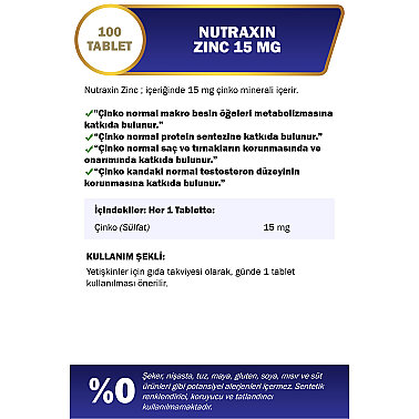 Nutraxin Zinc Sulphate 100 Tablet - 4