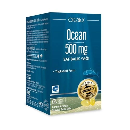 Ocean Omega 3 Balık Yağı 500 mg 60 Kapsül
