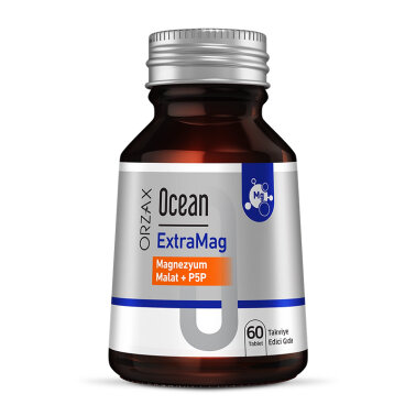 Orzax Ocean ExtraMag Magnezyum Malat + P5P Takviye Edici Gıda 60 Tablet