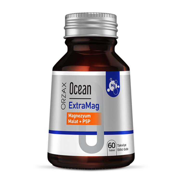 Orzax Ocean ExtraMag Magnezyum Malat + P5P Takviye Edici Gıda 60 Tablet - 1