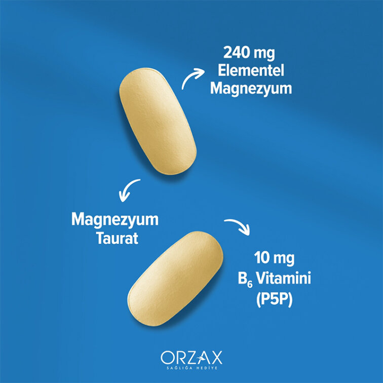 Orzax Ocean ExtraMag Magnezyum Taurat+P5P Takviye Edici Gıda 60 Tablet - 2