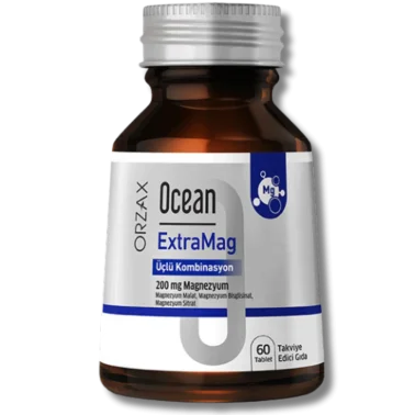 Orzax Ocean ExtraMag Üçlü Magnezyum Kombinasyonu 60 Tablet