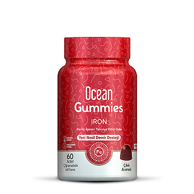 Orzax Ocean Gummies Iron Demir İçeren Takviye Edici Gıda 60 Adet Çİğnenebilir Jel Form