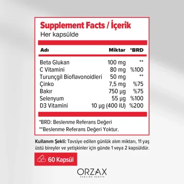 Orzax Ocean İmunol Complex Beta Glukan Takviyesi 30 Kapsül - 2