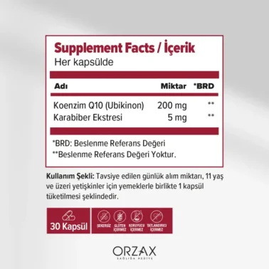 Orzax Ocean Koenzim Q10 200 mg Ubikinon 30 Kapsül - 2