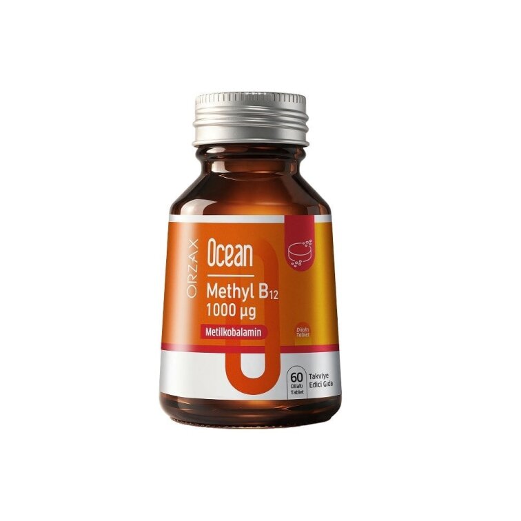 Orzax Ocean Methyl B12 Takviye Edici Gıda 60 Dilaltı Tablet - 1