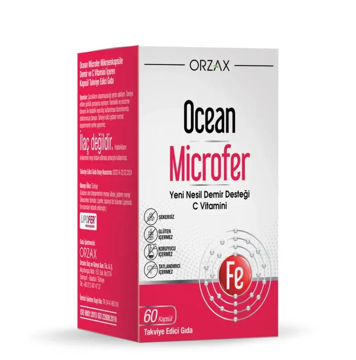 Orzax Ocean Microfer Demir ve C Vitamini 60 Kapsül - 6