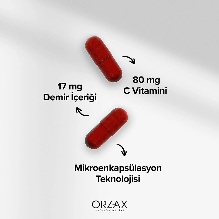Orzax Ocean Microfer Demir ve C Vitamini 60 Kapsül - 3