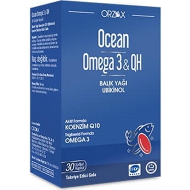 Orzax Ocean Omega 3 & QH Takviye Edici Gıda 30 Kapsül