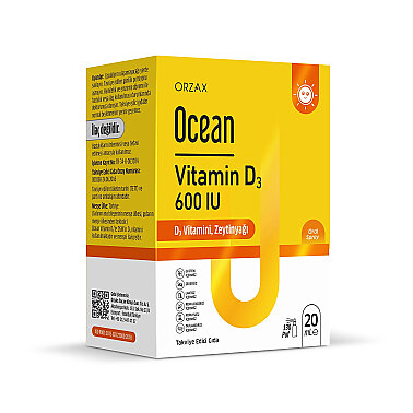 Orzax Ocean Vitamin D3 600 IU Sprey 20ml
