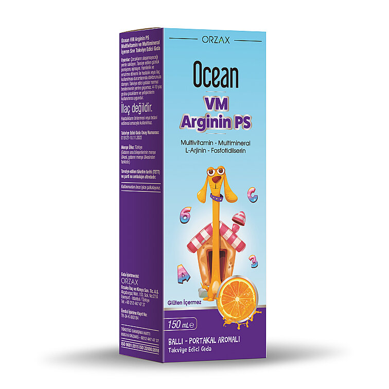 Orzax Ocean Vm Arginin Ps Ballı - Portakal Aromalı Şurup 150 ml - %25 İndirimli - 1