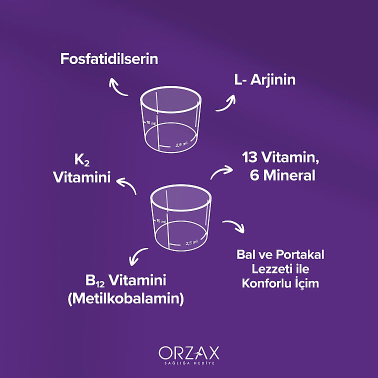 Orzax Ocean Vm Arginin Ps Ballı - Portakal Aromalı Şurup 150 ml - %25 İndirimli - 3