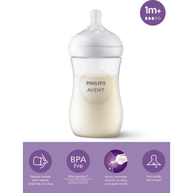 Philips Avent SCY903/01 Natural Response Doğal PP Biberon 1M+ Beyaz 260ml
