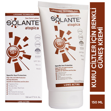 Solante Atopica Hassas ve Kuru Ciltler için150 ml 50 Faktör Güneş Losyonu
