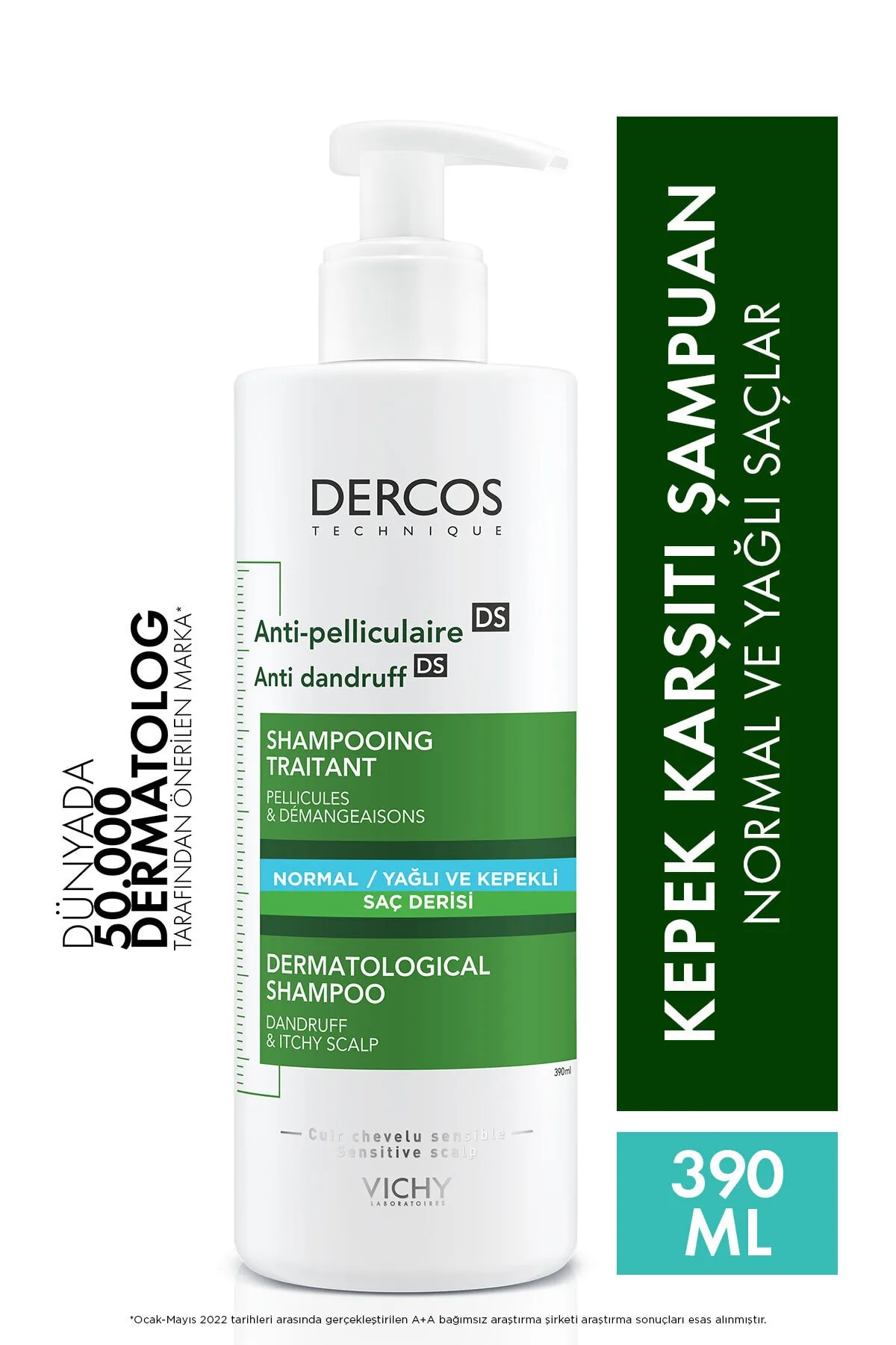 Vichy Dercos Anti-Dandruff Şampuan Kepek Karşıtı Normal ve Yağlı Saçlar İçin 390 ml