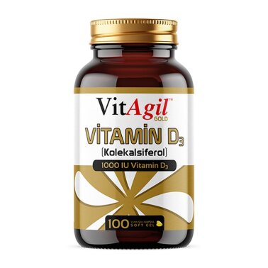 VitAgil Gold 1000 IU Vitamin D3 100 Soft Jel