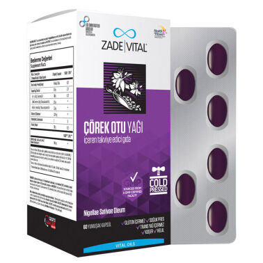 Zade Vital Çörek Otu Yağı 900 mg 60 Kapsül