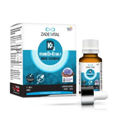 Zade Vital Vitamin D3+K2 1000 IU Damla 20 ml